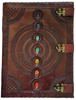 7 Stone Leather Blank Book W/ 3 Latch