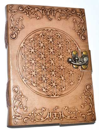 5" X 7" Flower of Life Embossed Leather W/ Latch