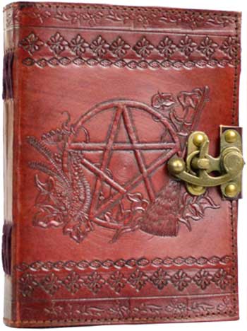 Pentagram Leather Blank Book W/ Latch