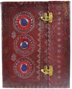 10" X 13" Stone Leather Blank Book W/ Latch