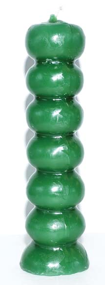 6 1/2" Green Seven Knob Candles