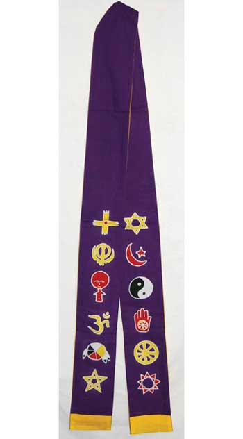 Interfaith Minister's Stole Purple/ Gold