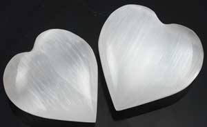 White Selenite Heart