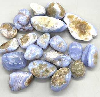 1 Lb Agate, Blue Lace Tumbled Stones 15-30mm