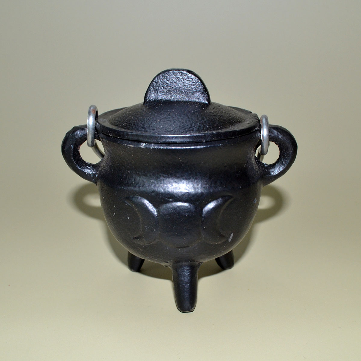 Triple Moon Cast Iron Cauldron W/ Lid 2 3/4"