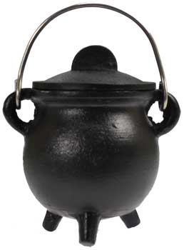 Plain Cast Iron Cauldron W/ Lid 3"