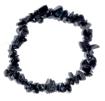 Obsidian, Black Chip Bracelet