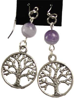 Amethyst Tree of Life Earrings