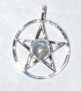 11/16" Pentagram Moonstone Sterling