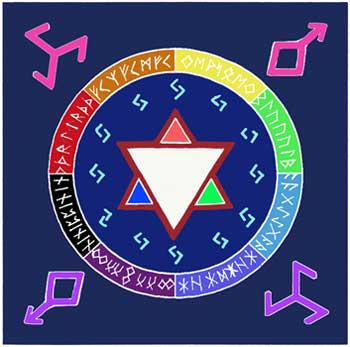 Rune Awakening Altar Cloth or Scarf 36" X 36"