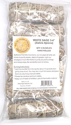 White Sage Smudge Stick 6-Pk 3"+