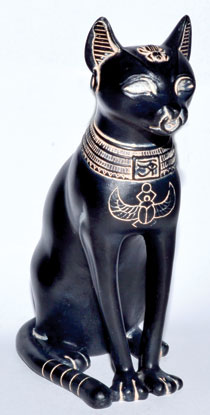 An Exquisite Statue of Bastet in Her Cat Form